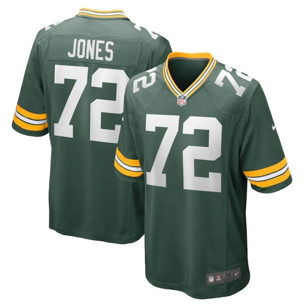 mens nike caleb jones green green bay packers game player jersey